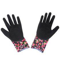 Artículo Guantes de jardinería Kixx, negros con flores rosas, talla 8