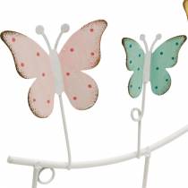 Artículo Decoración primaveral, perchero con mariposas, decoración en metal, perchero decorativo 36cm