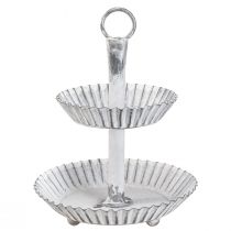 Artículo Soporte para tartas Shabby Chic metal blanco 2 niveles Ø16,5cm
