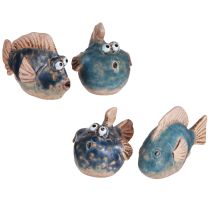 Artículo Peces pequeños divertido adorno cerámico azul surtido 6-9cm 4uds