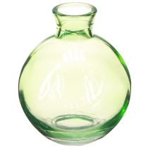 Artículo Jarrones de cristal pequeños, mini jarrones bulbosos, verdes, Ø7,5cm, H9cm, 6 piezas