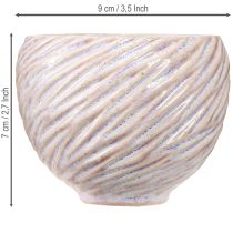 Artículo Cuencos pequeños de cerámica con decoración en espiral rosa Ø9cm 4uds