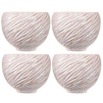 Artículo Cuencos pequeños de cerámica con decoración en espiral rosa Ø9cm 4uds