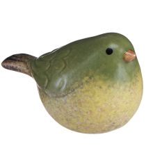 Artículo Pequeño pájaro de cerámica decoración de cerámica verde primavera 8,5 cm 4 piezas