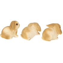 Artículo Pequeño conejito de Pascua de poliresina (9 x 6 x 6,5 cm, 3 unidades)