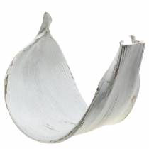 Artículo Cuenco de coco hoja de coco blanco lavado decoración natural 35cm