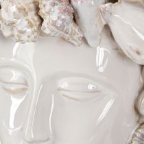 Artículo Jarrón de cerámica con forma de cabeza y conchas – Busto decorativo mediterráneo para plantas y flores de 25 cm