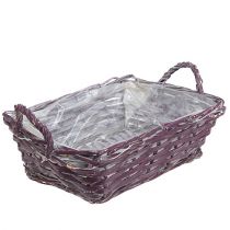 Cesta angular 29cm x 23cm H10cm de color morado oscuro