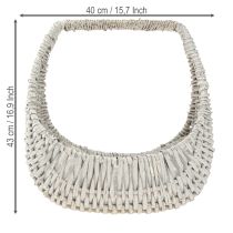 Artículo Cesta de mimbre con asa Gris blanco A43/34/27cm Juego de 3