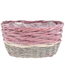 Cesta conjunto ovalado de 3 rosa, naturaleza