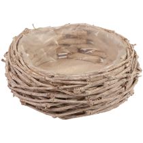 Cesta de mimbre cesta para plantas blanco lavado Ø25cm H11cm