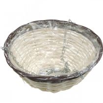 Artículo Cesta colgante, macetero para colgar blanco, marrón, shabby chic Ø31,5cm