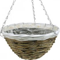 Artículo Cuenco para colgar, cesta colgante, cesta de flores natural, blanco Ø30,5cm
