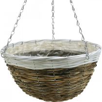 Artículo Cuenco para plantas, cesta colgante, cesta colgante natural, blanco Ø35cm