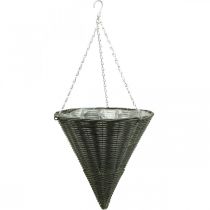 Basket semáforo bolso puntiagudo gris Ø35cm H37cm