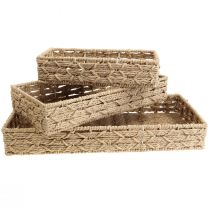 Artículo Bandeja cesta cesta decorativa natural 41/33/25cm juego de 3