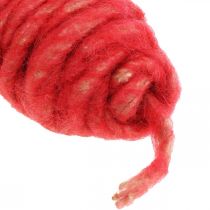 Artículo Cordón de fieltro cordón vintage para manualidades rojo 30m