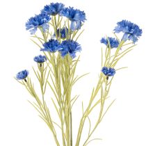 Artículo Flor artificial de aciano para un elegante diseño de salón, decoración de verano, 68 cm, 4 piezas