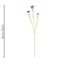 Artículo Flor artificial de aciano para un elegante diseño de salón, decoración de verano, 68 cm, 4 piezas