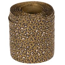 Artículo Cinta rizada con estampado de leopardo, ideal para envolver regalos de forma creativa, 10 mm, 100 m.