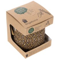 Artículo Cinta rizada con estampado de leopardo, ideal para envolver regalos de forma creativa, 10 mm, 100 m.