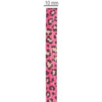 Artículo Cinta decorativa con estampado de leopardo, color rosa, cinta rizada para envolver regalos y manualidades, 10 mm de ancho, 100 m de largo.