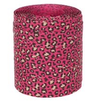 Artículo Cinta decorativa con estampado de leopardo, color rosa, cinta rizada para envolver regalos y manualidades, 10 mm de ancho, 100 m de largo.