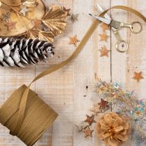 Artículo Cinta de regalo marrón, cinta rizada, materiales para manualidades sostenibles, 10 mm x 100 cm