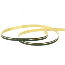Artículo Cinta rizadora cinta de regalo verde con rayas doradas 10mm 250m