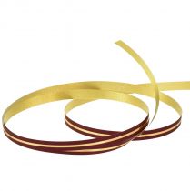 Artículo Cinta rizada cinta de regalo roja con rayas doradas 10mm 250m