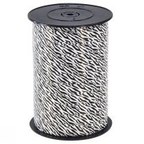Artículo Cinta decorativa cinta rizadora blanca negra Safari 10mm 100m