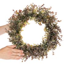 Artículo Corona de eucalipto artificial, decoración otoñal, redonda, 45 cm.