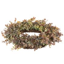 Artículo Corona de eucalipto artificial, decoración otoñal, redonda, 45 cm.