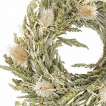 Corona de flores secas tarjeta cardo hierba grano Ø28cm