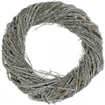 Corona de pino corona natural ramas de pino corona decorativa blanca Ø40cm