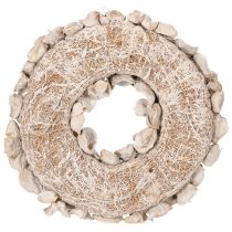 Artículo Corona con flores de loto, decoración natural, flores secas, 35 cm