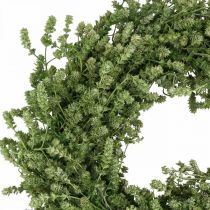 Artículo Corona navideña decorativa de flores secas verdes, corona para puerta, guirnalda de lino y hierbas festivas, diámetro 34 cm.