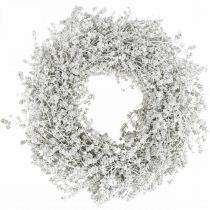 Artículo Guirnalda de Navidad blanca corona de flores secas lino Ø34cm