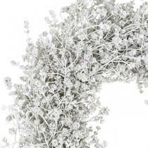 Artículo Guirnalda de Navidad blanca corona de flores secas lino Ø34cm