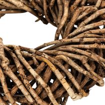 Artículo Corona hecha de ramitas naturales, corona redonda de ratán para manualidades, 35 cm