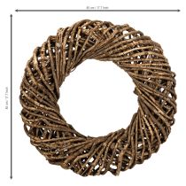 Artículo Corona decorativa hecha de ramas naturales, corona de ratán, redonda, grande, 45 cm.