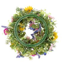 Artículo Corona de flores artificiales de primavera para decorar la puerta de entrada, 30 cm.