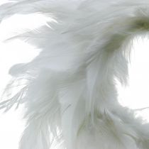 Guirnalda de plumas blanca pequeña Ø11cm decoración Pascua plumas reales