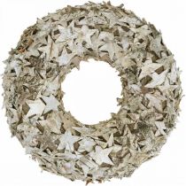 Guirnalda decorativa estrellas corteza de abedul Guirnalda navideña abedul Ø30cm