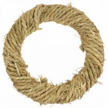 Corona paja trenzada Ø37cm Decoración paja rústica natural