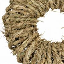 Corona paja trenzada Ø35cm guirnalda decorativa rústica naturaleza