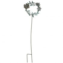 Artículo Alfiler de jardín corona de flores metal Al. 63 cm
