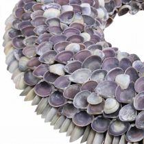 Corona de conchas, conchas naturales, chippy morado, corona de mar Ø40cm