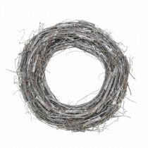 Corona deco blanco Ø40cm olmo, vid primavera decoración corona natural