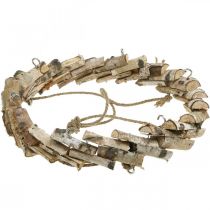 Artículo Corona de madera para colgar con gancho de abedul Ø35cm - Decoración natural para primavera, macramé, flores y hierbas